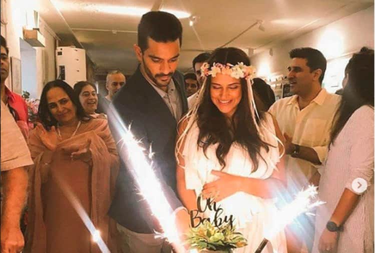 neha dhupia baby shower photos angad bedi welcome bollywood celebrities