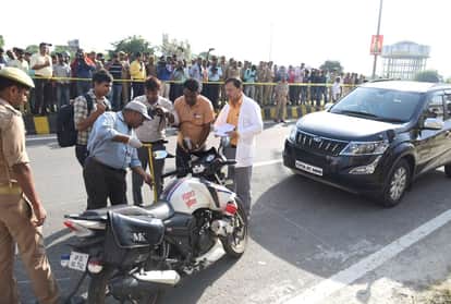 special investigation team re create the crime scene of vivek tiwari murder