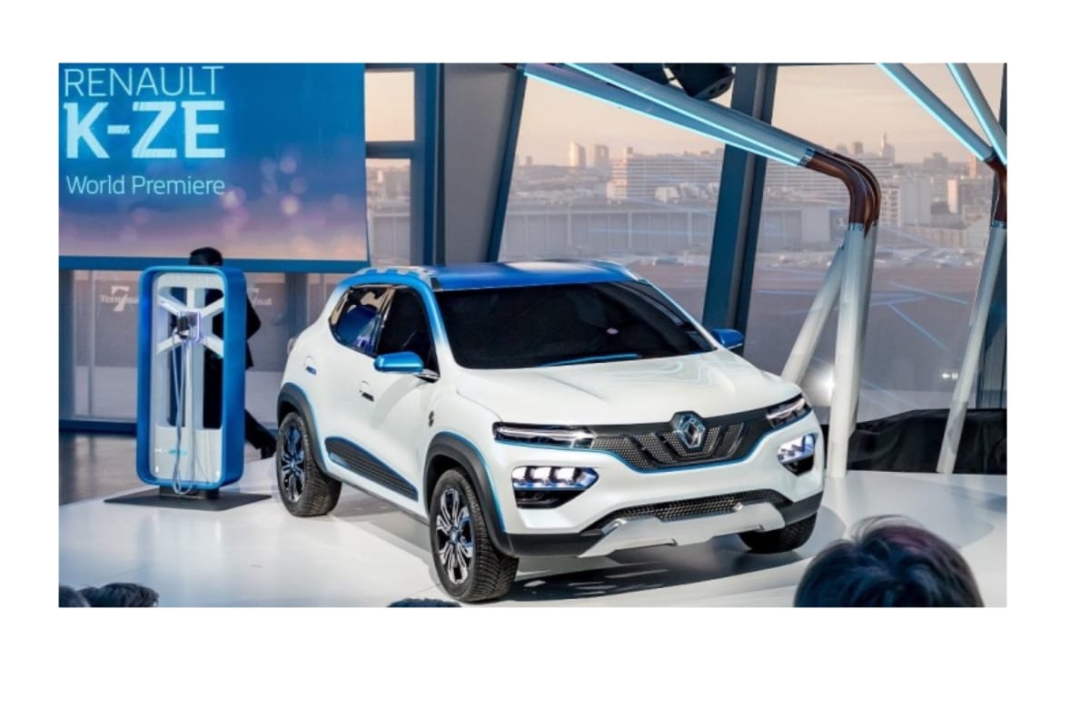 kwid electric version launched in paris motor show, new name will be kwid k-ze