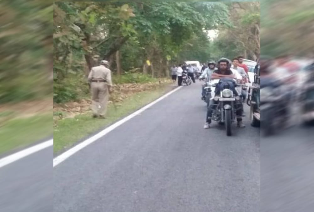 Wild Elephant Crowd on ramnagar national highway 