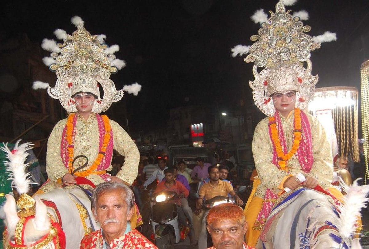 In the role of Rama, son and father of Ravana in ramleela