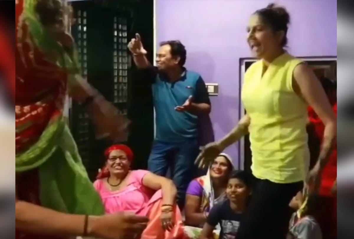 sapna choudhary beats man during brother sangeet ceremony video goes viral