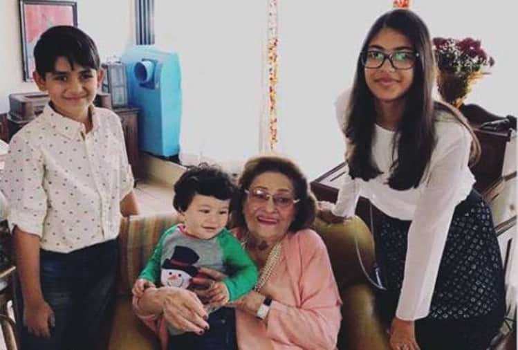 kareena kapoor son taimur ali khan photo with his grand mother krishna raj kapoor