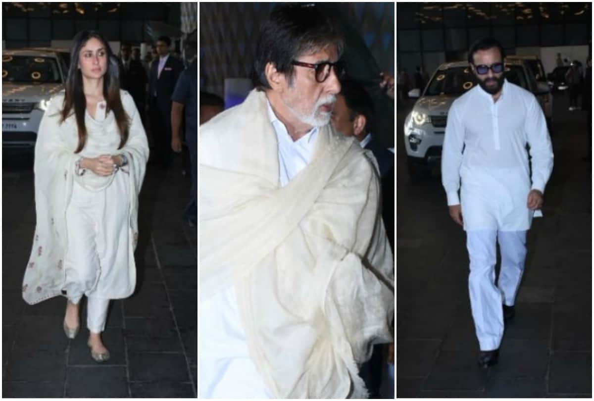 Kareena Kapoor Saif Ali Khan Karisma Kapoor attended Krishna Raj Kapoor prayer meet in Mumbai
