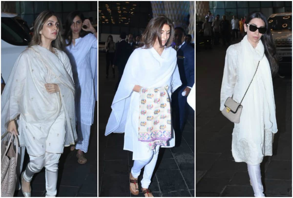 Kareena Kapoor Saif Ali Khan Karisma Kapoor attended Krishna Raj Kapoor prayer meet in Mumbai