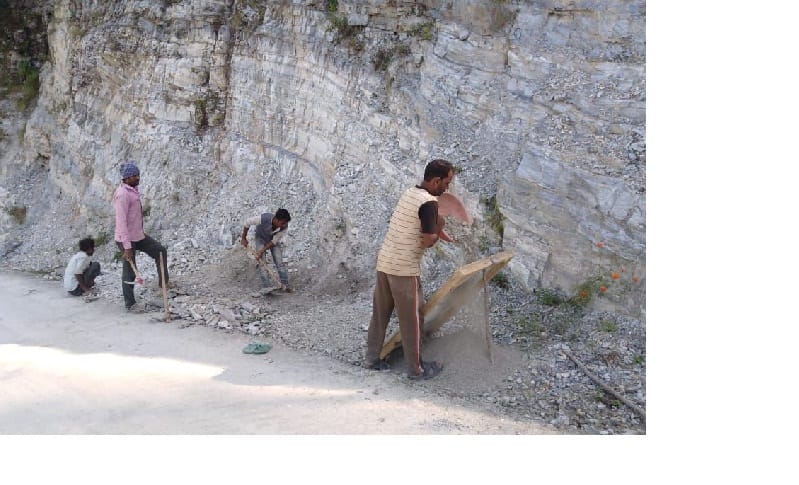 The walls of the cement were being made by adding clay to the cement