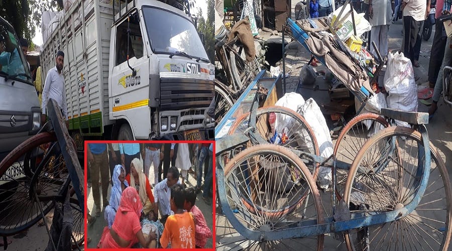 Accident on delhi road at meerut and two killed and many injured