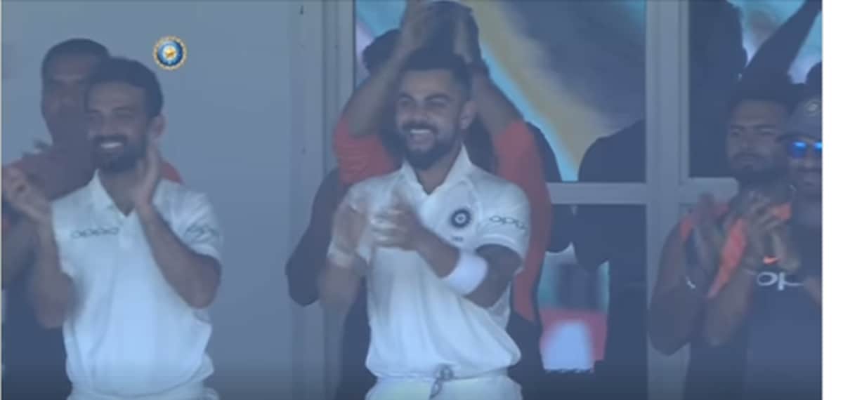 prithvi shaw century serves amazing reaction to virat kohli and rahane face