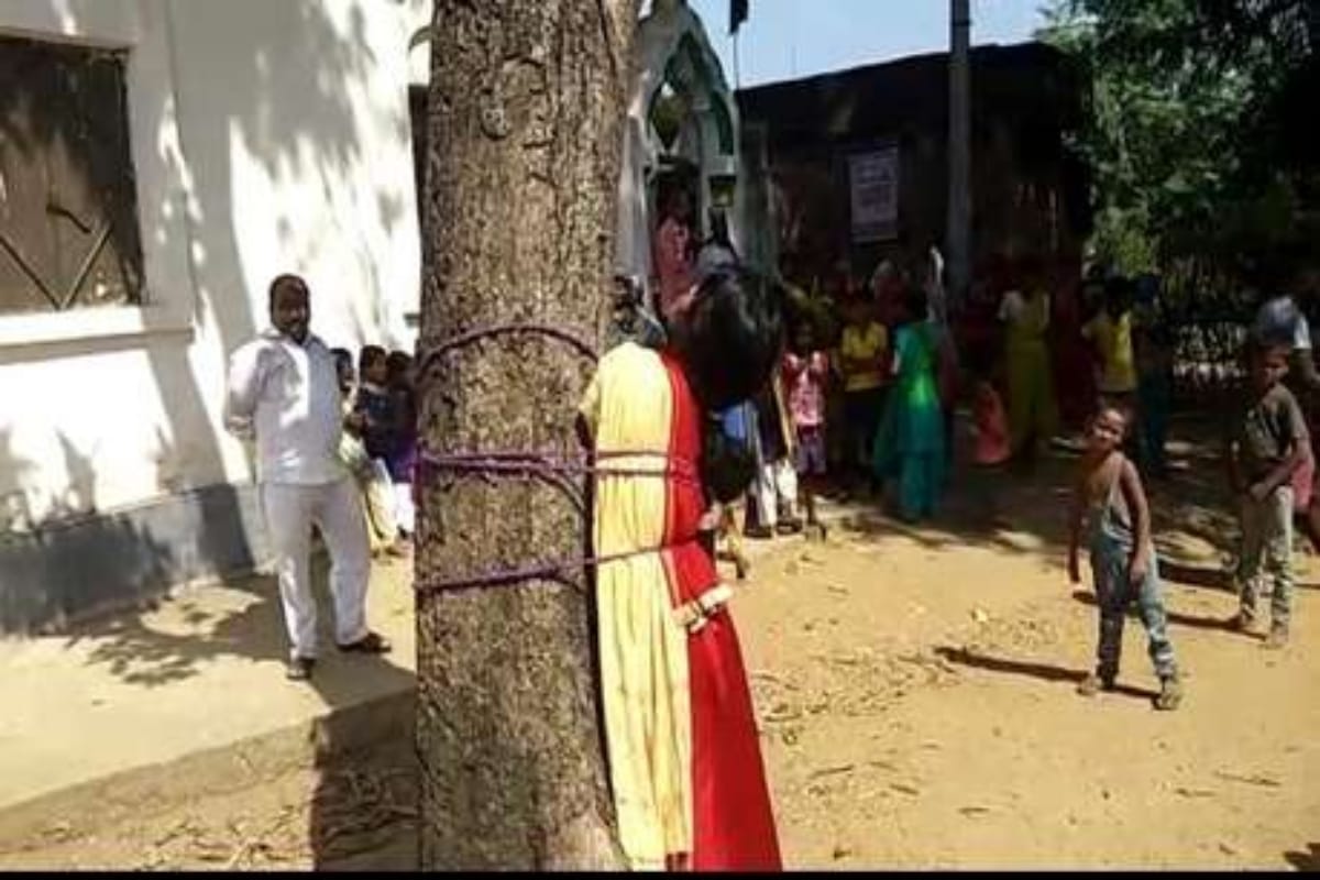 panchayat gave sentence to love, tied to tree for five hours
