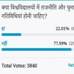 Amar ujala Poll: politics and election activities should not Accepted in Universities
