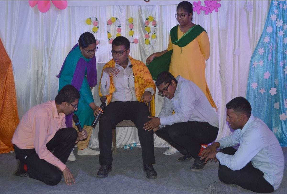 Junior students performs at SN Medical College Fresher Party