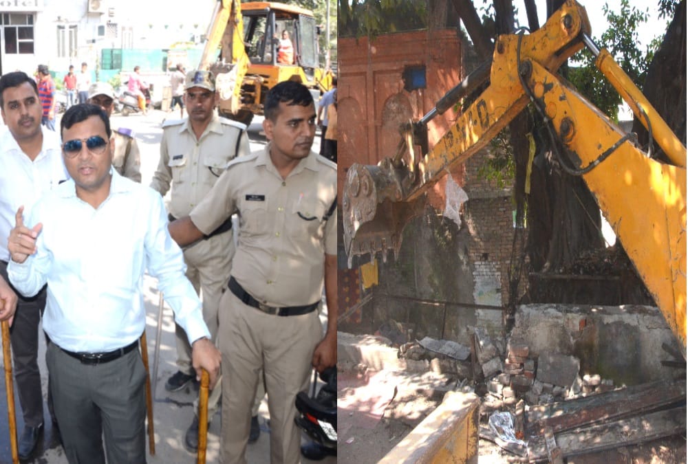 Wall Collapse on sdm haridwar during Encroachment Removing Champagne