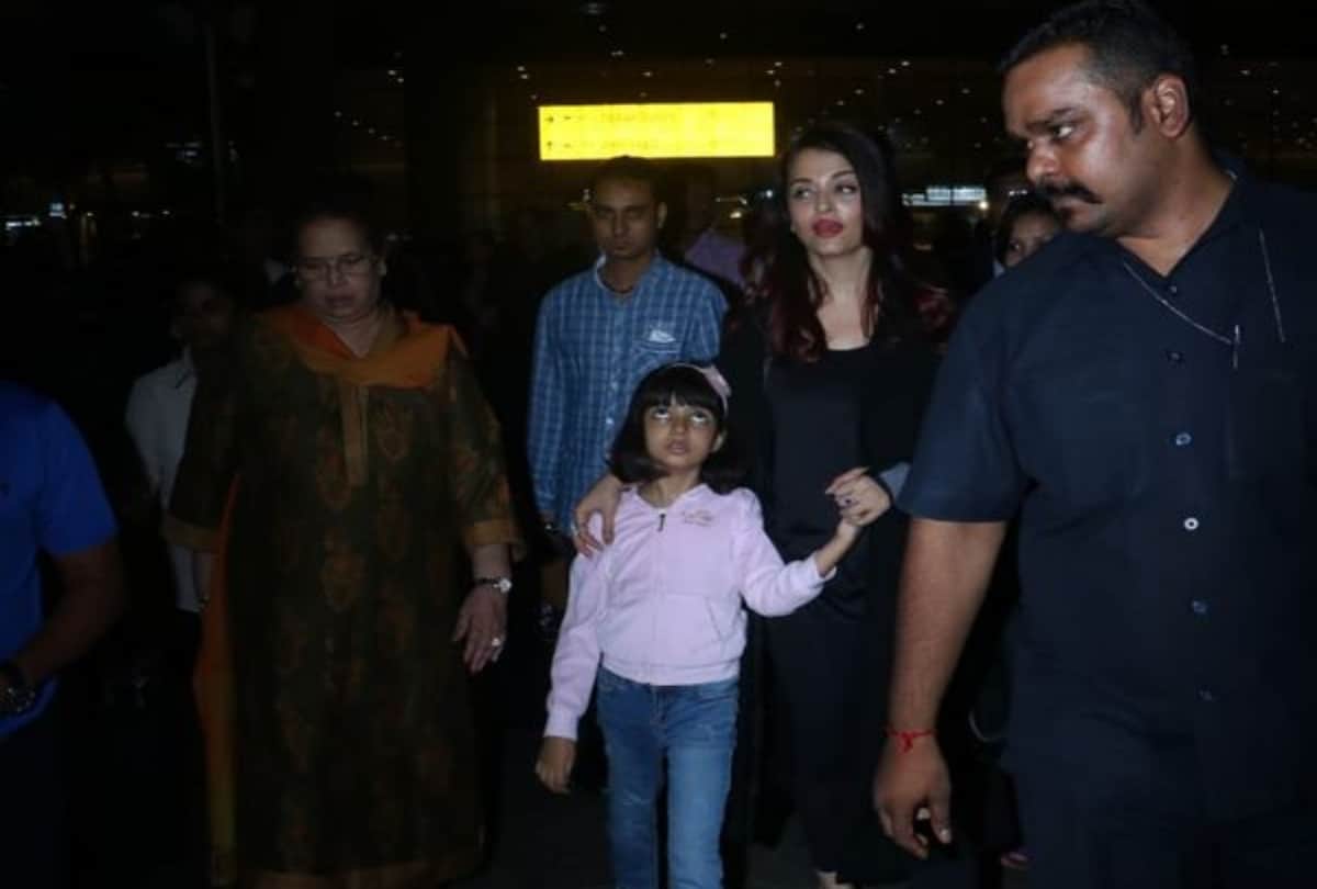 aishwarya rai bachchan with daughter aaradhya bachchan at airport