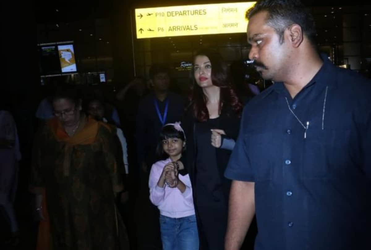 aishwarya rai bachchan with daughter aaradhya bachchan at airport