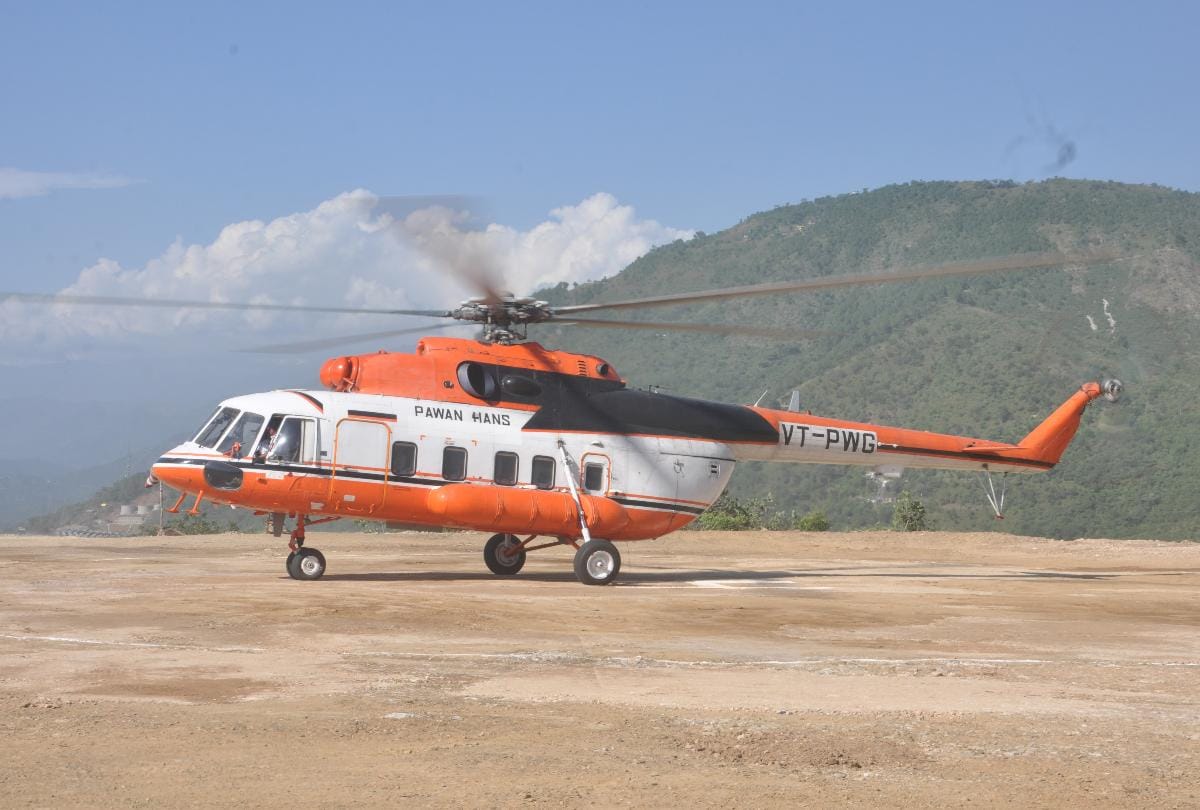 Heli taxi service from Mandi to Dharamshala Kullu Himachal Pradesh