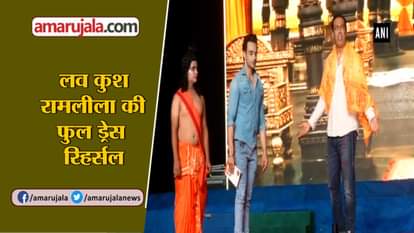 BOLLYWOOD ACTORS REHEARSING FOR LUV KUSH RAMLILA CHARACTER IN LAL QUILA MAIDAN DELHI