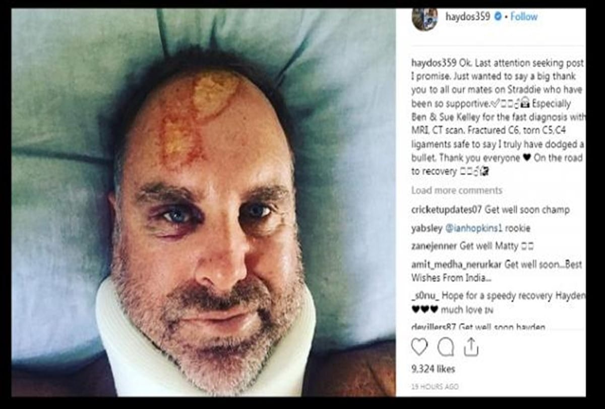 Matthew Hayden met with accident, suffers horrific head injury