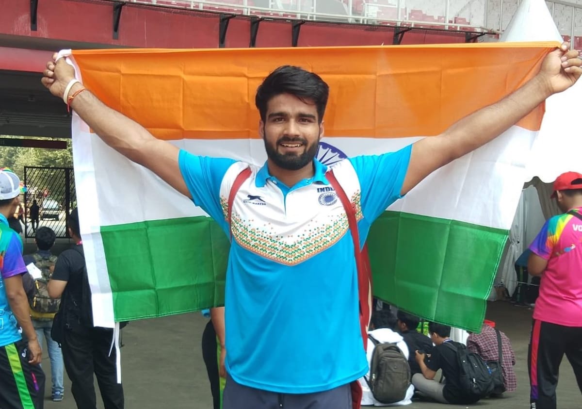 sandeep chaudhary wins indias first gold medal in asia para games