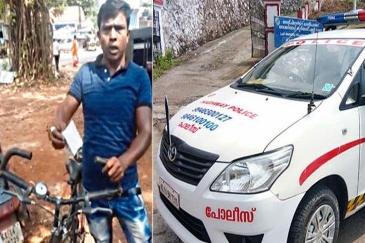 Kerala police fine bicycle rider for overspeeding and not using helmet on bicycle