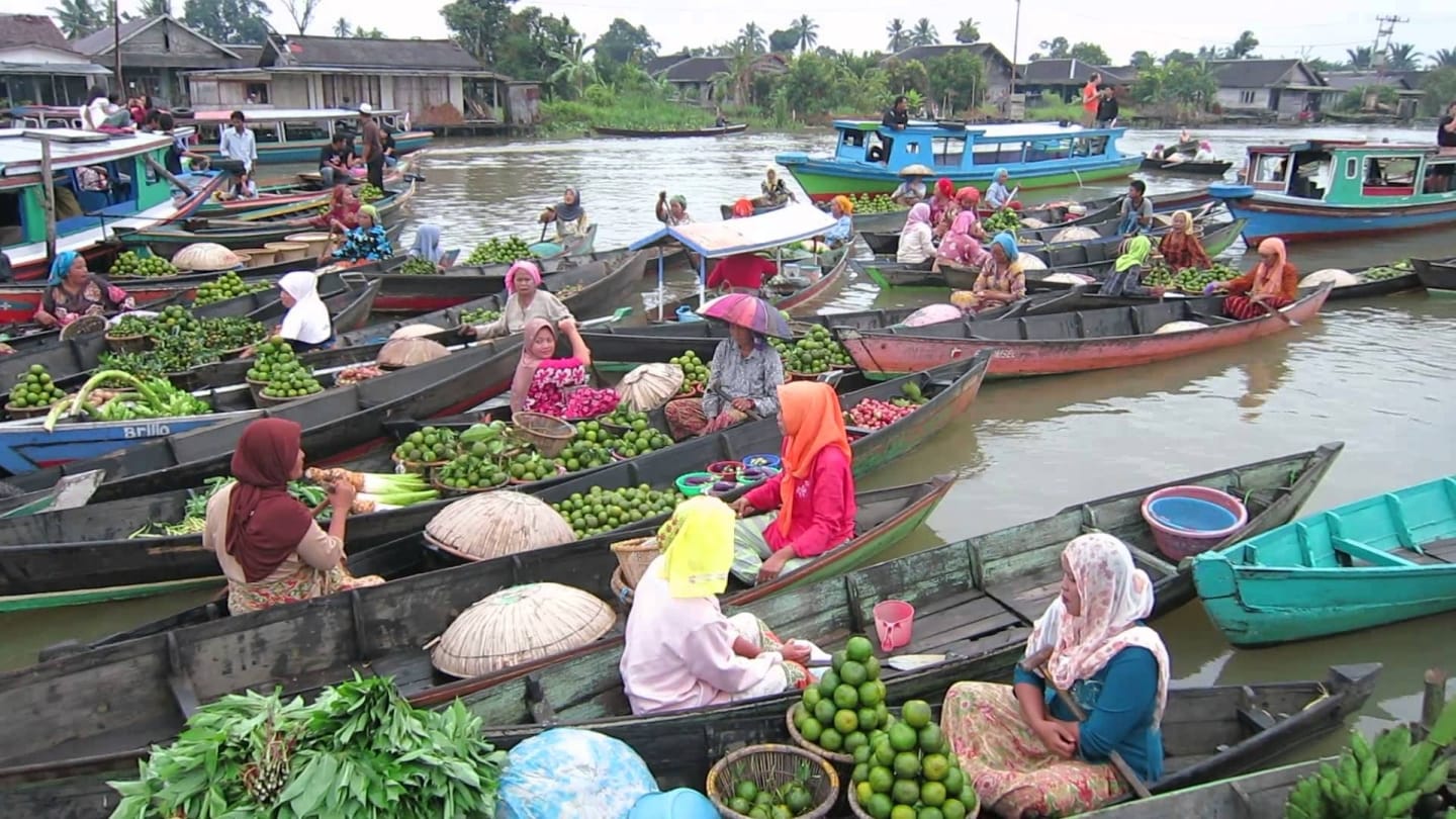 Floating markets in different countries of world