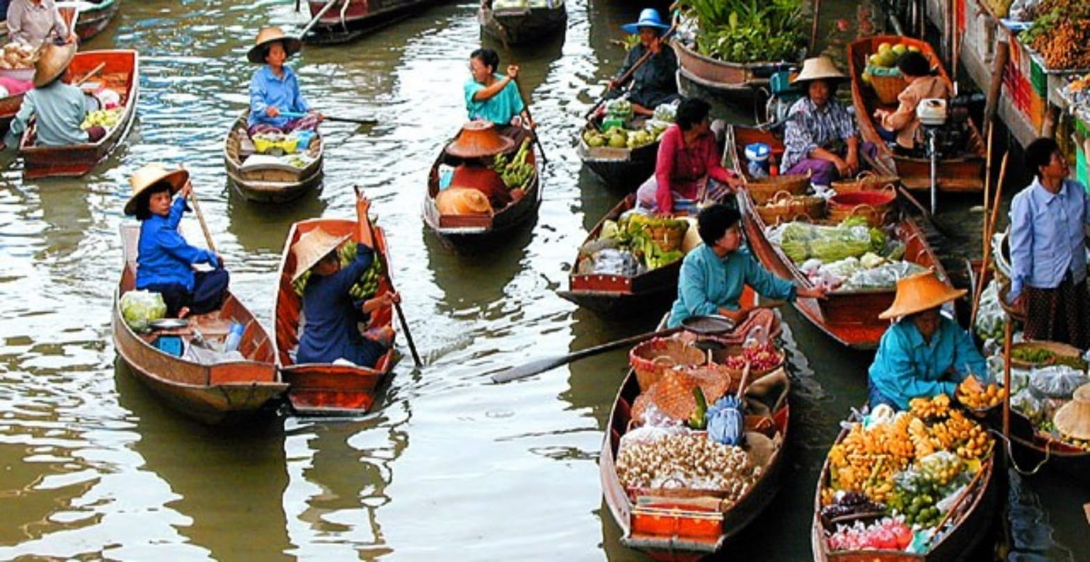 Floating markets in different countries of world