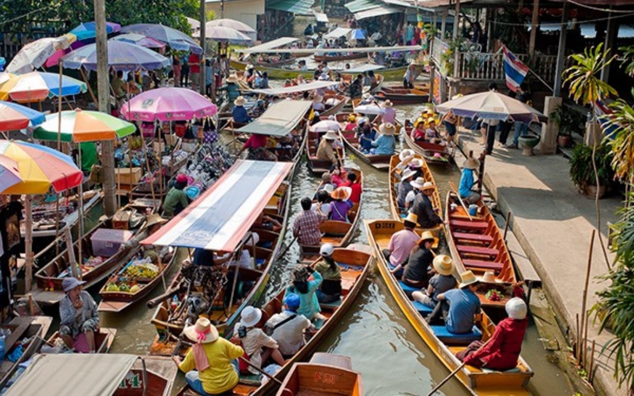 Floating markets in different countries of world