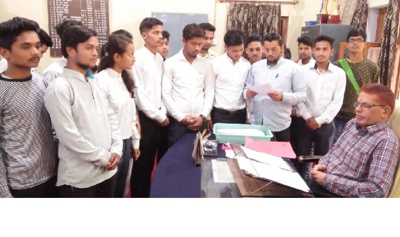 Students rush on the presence of PAC jawans