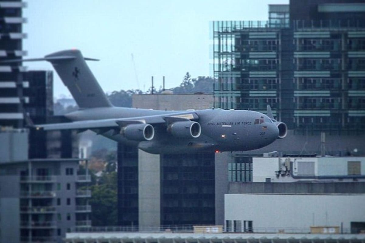 Australian people feel the 9/11 stuff when air force plane flew just metres from high rise buildings