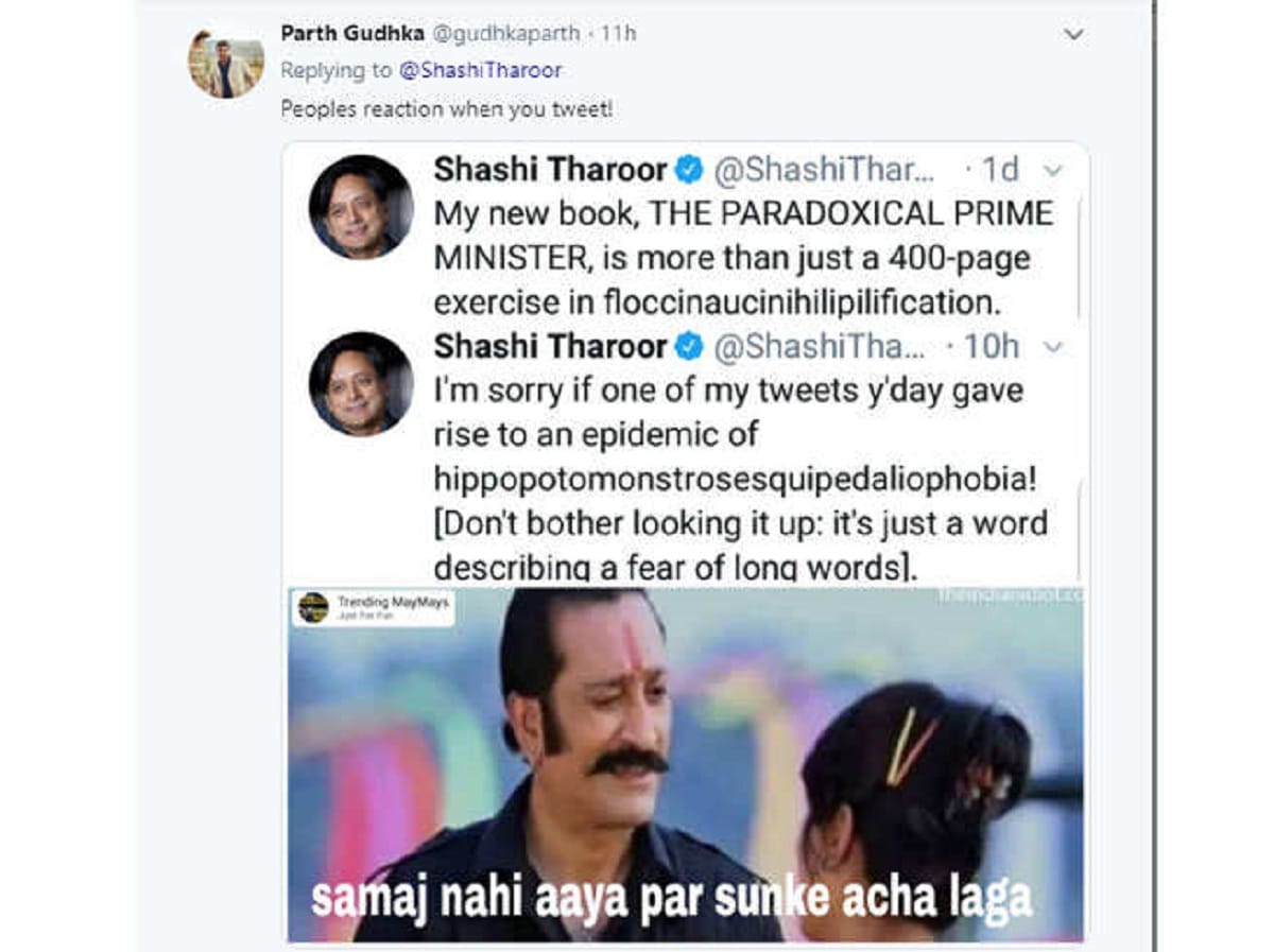 Shashi tharoor english troll on social media
