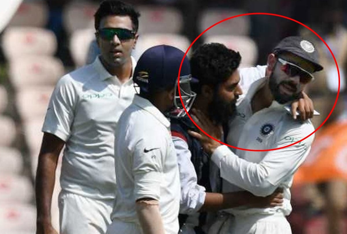 INDvWI: Another pitch invasion as fan breaches security to click selfie with Virat Kohli