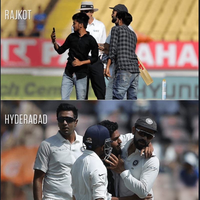 INDvWI: Another pitch invasion as fan breaches security to click selfie with Virat Kohli