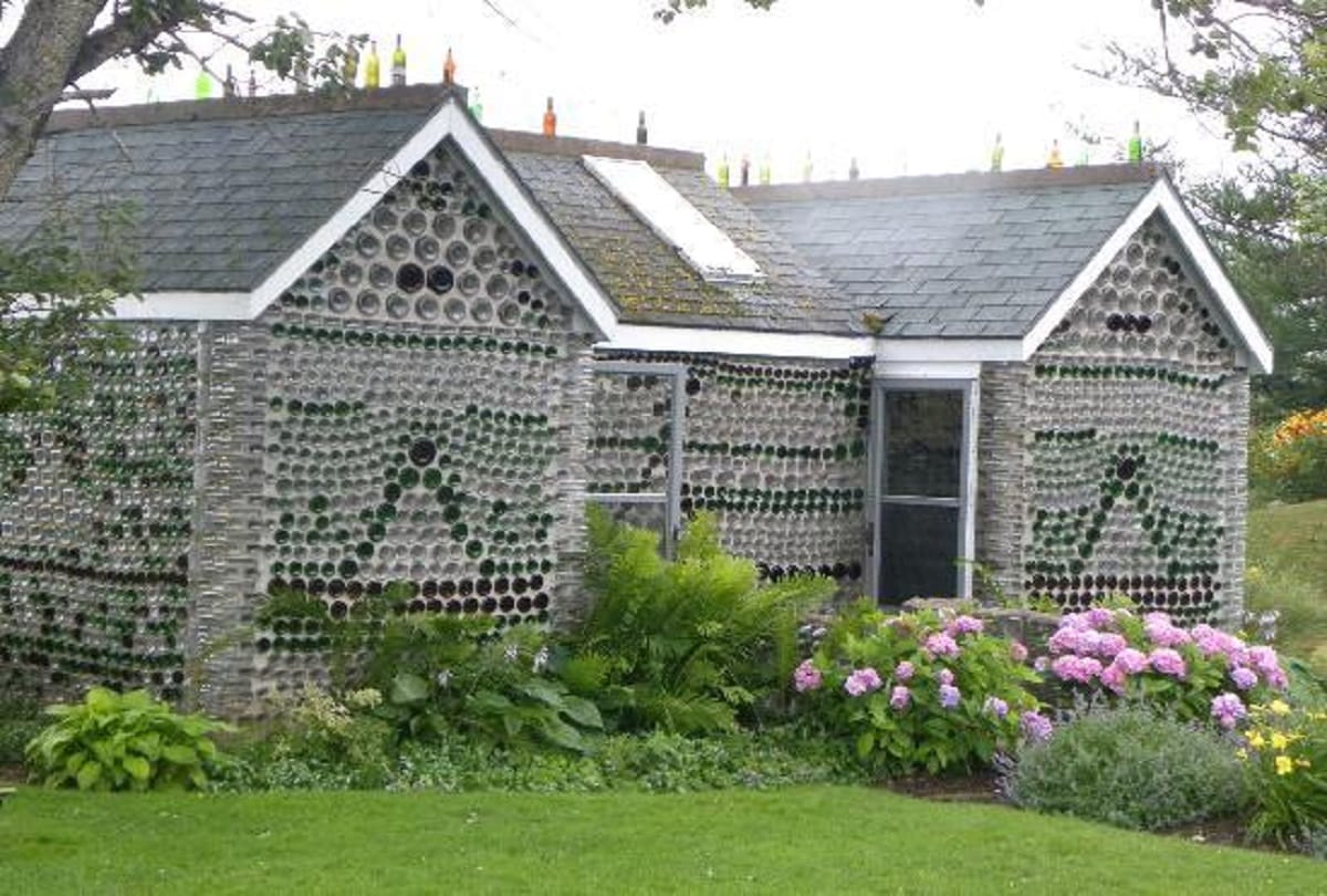 House made of empty beer bottles in china