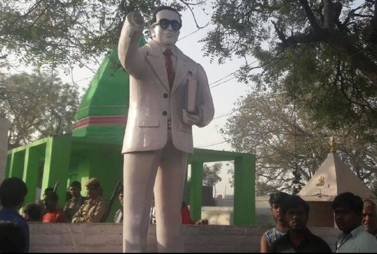 dr ambedkars statue broken in amroha