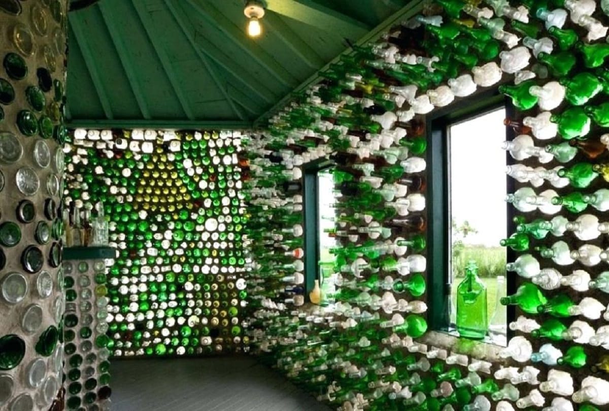 House made of empty beer bottles in china
