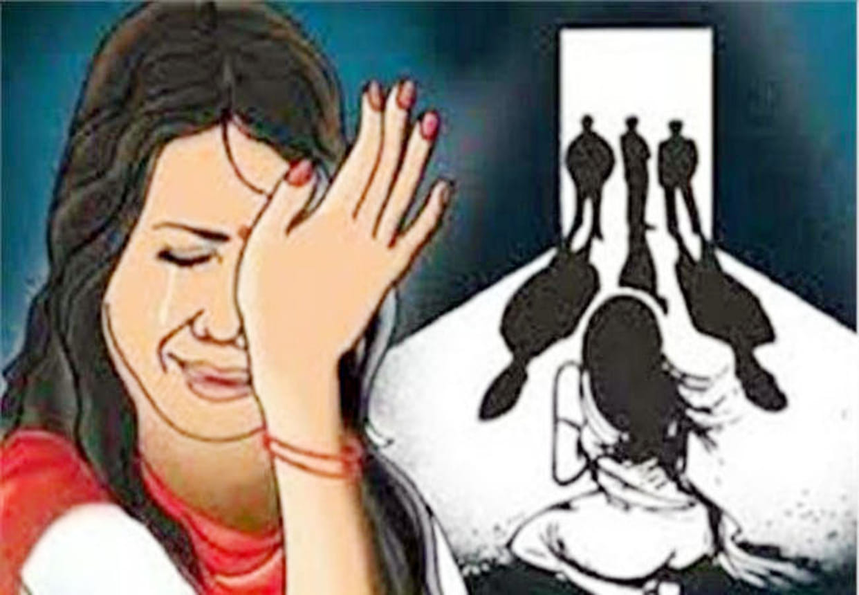 Auraiya five people entered house and raped woman