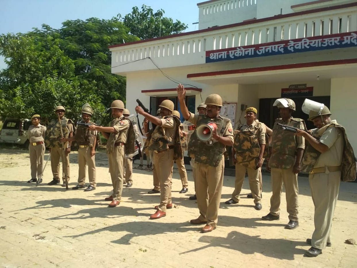 दंगा से निपटने को पुलिस ने किया अभ्यास