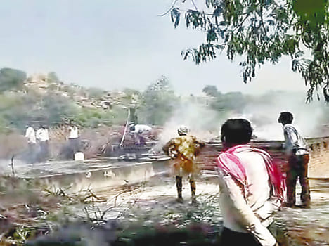 Hole harvesting of the sesame crop by the spark of the hightation line