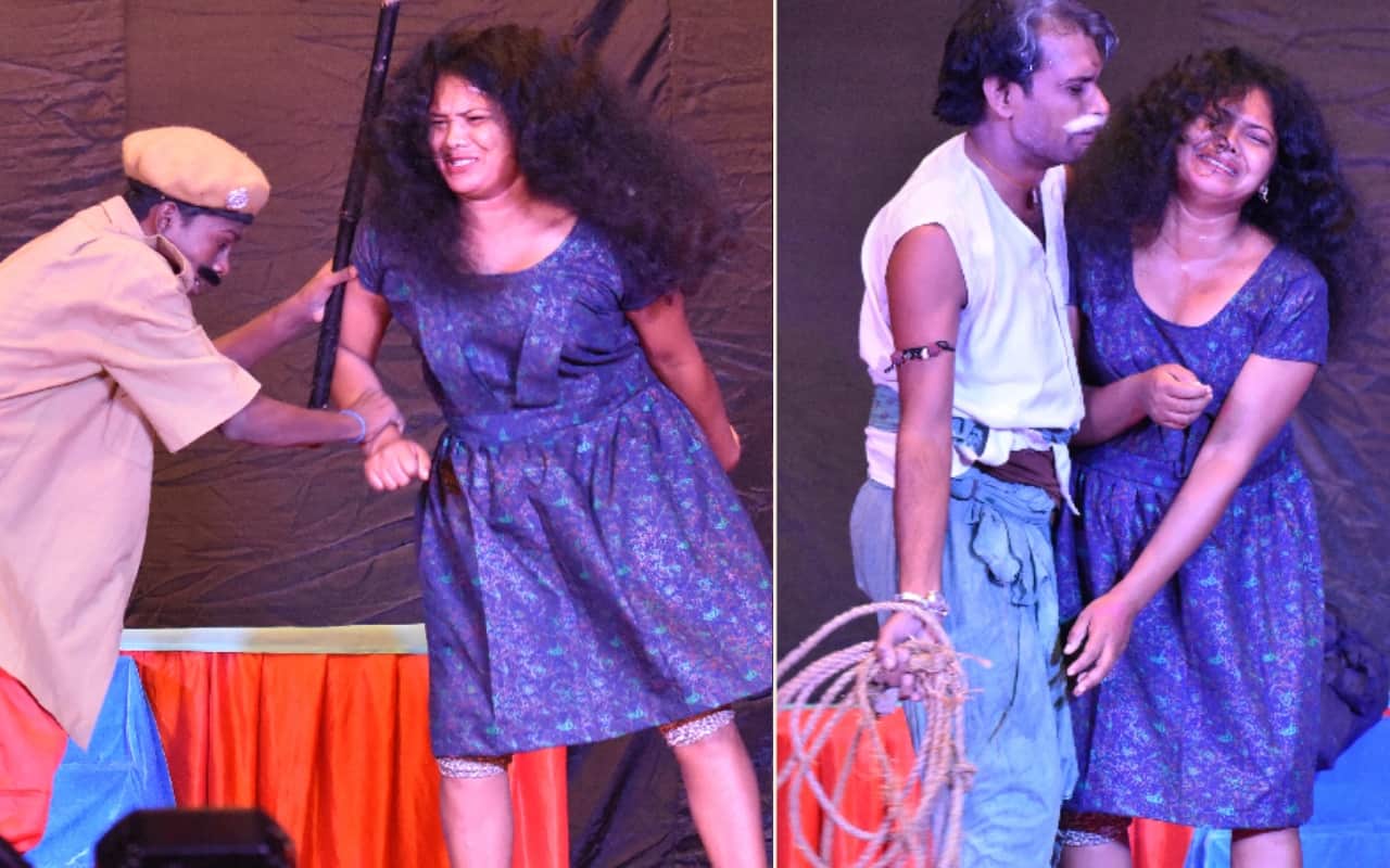 IPta Artists from Delhi and Mumbai Played various roles on stage point out social evils