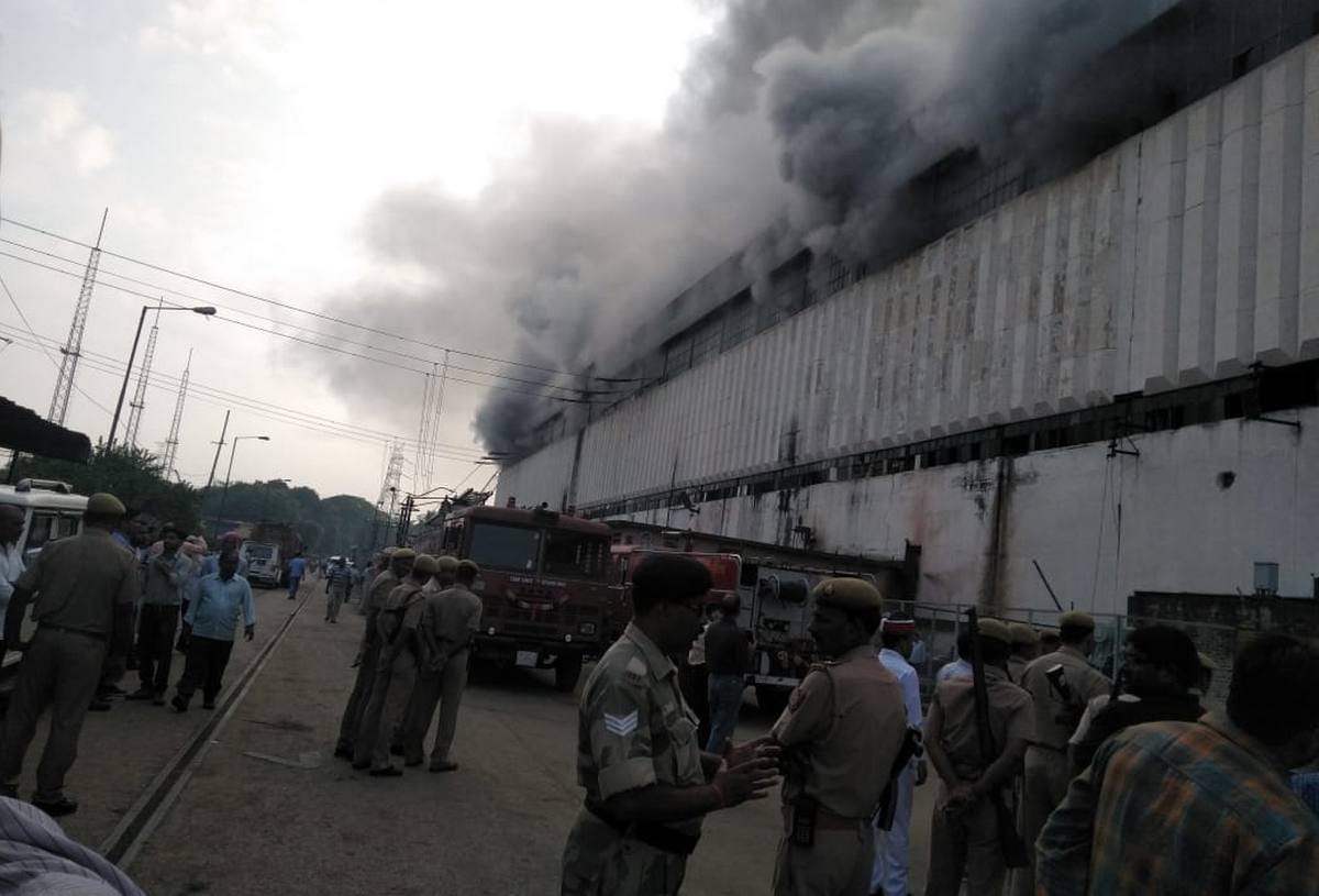 Fire in obra thermal power plant at sonbhadra