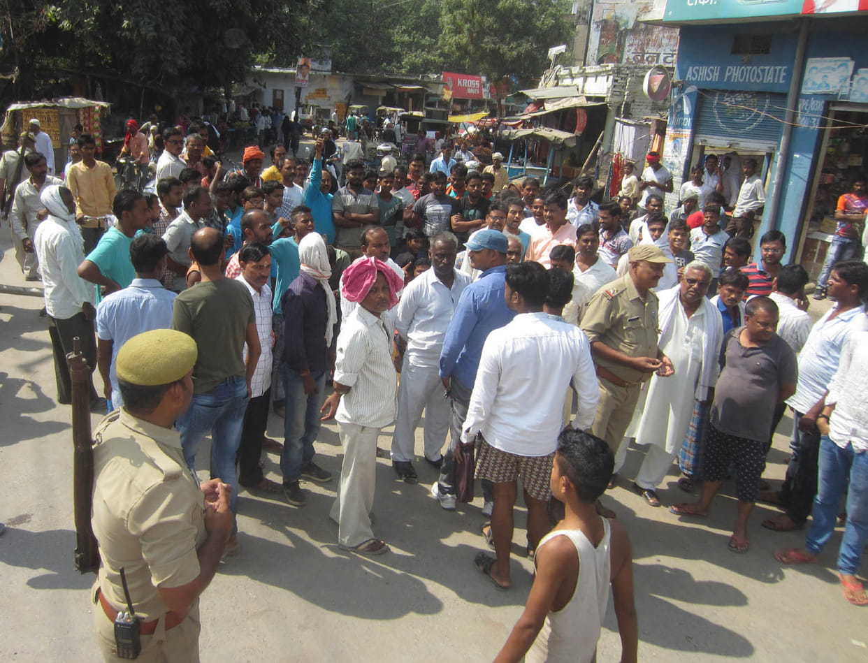 ambedkar statue broken in three places at purvanchal