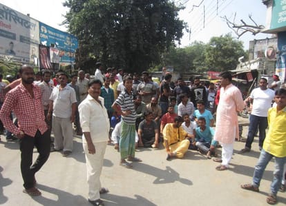 ambedkar statue broken in three places at purvanchal