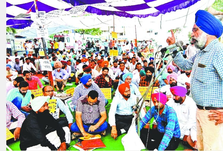 teachers protest continue 9th day in Patiala