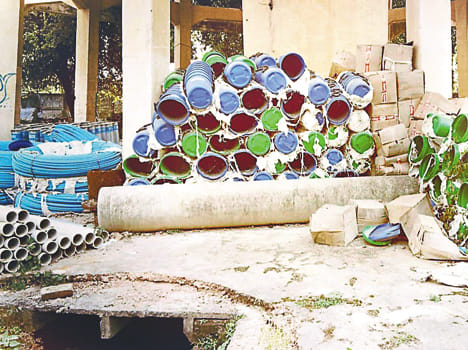 Dustbin of the washed municipality in farrukhabad