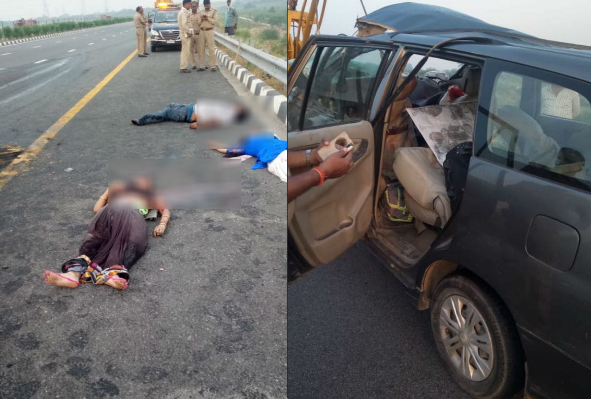 four family members killed in car accident on agra lucknow expressway