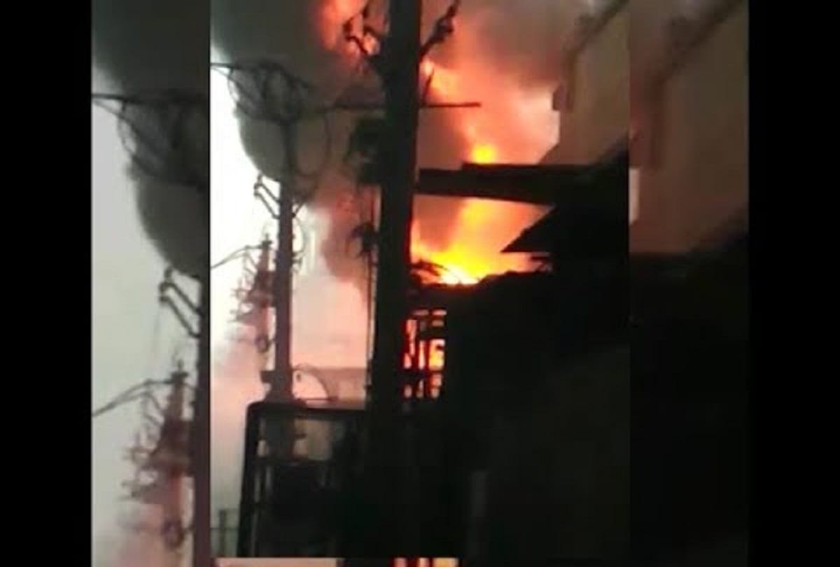 Fire breaks out footwear factory in Delhi Narela