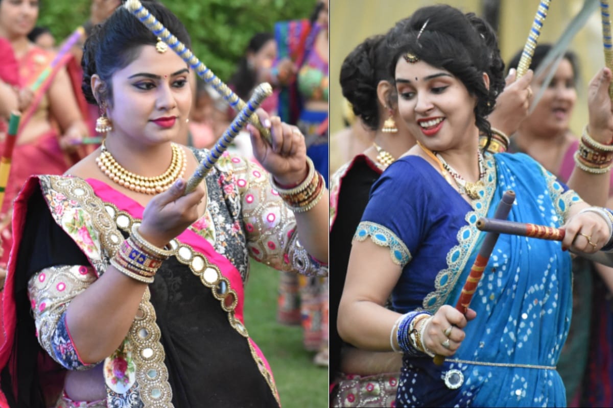 Dandiya festival celebrated with a bright and colorful theme in meerut 