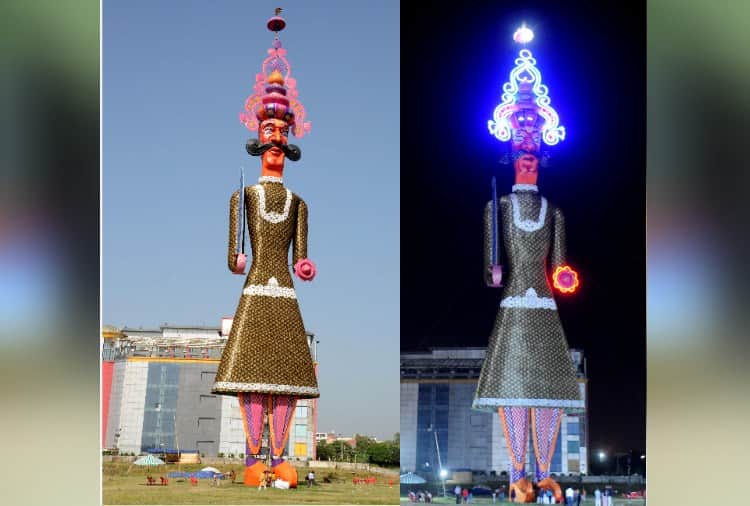 India's Tallest Ravana Stands in Shalimar Ground Panchkula, Dussehra 2018