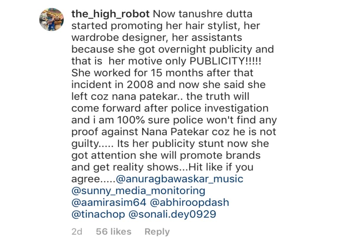 #MeToo: tanushree dutta post glamorous pic on Instagram got trolled brutally