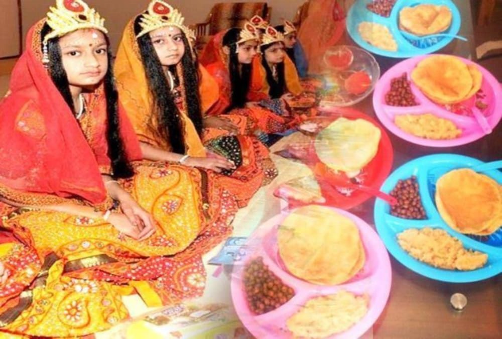 Shardiya navratri 2020 kanya pujan vidhi