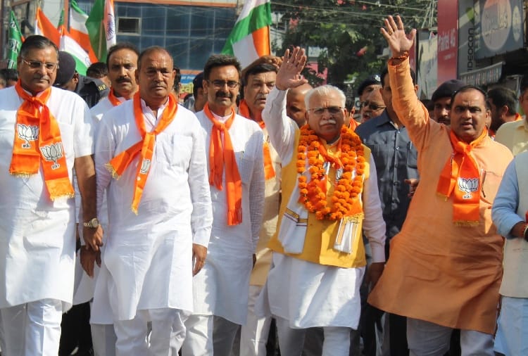 CM Manohar Lal's padyarta  in Karnal